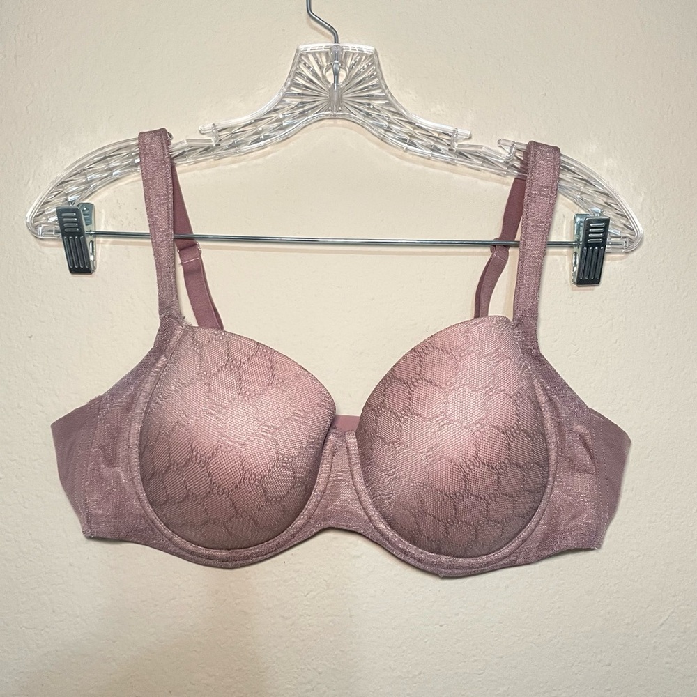 Soma Stunning Support Geo Lace Full‎ Coverage Bra 38C Padded Cup Underwire Tan